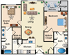 Two bedroom two bathroom A Floor plan Two bedroom two bathroom A Floor plan at Alanza Place, Phoenix, AZ, 85008